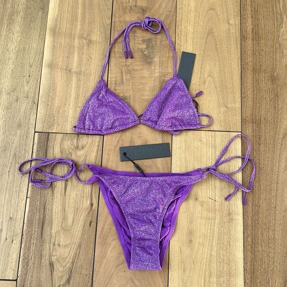 TRIANGL VINCA - VIOLET SPARKLE NO BAG NEW WITH TAGS 💜 - Picture 7 of 9